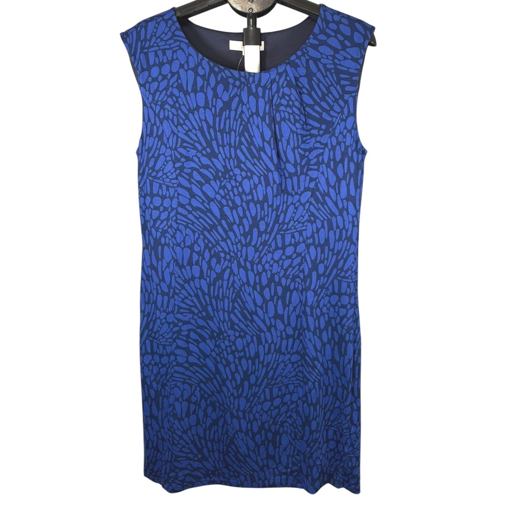 Ann Taylor LOFT Blue Abstract Print Sleeveless Shift Dress NWT